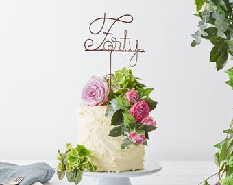 Forty Cake Topper, 40th Birthday, 40th cake topper - 40 cake topper - 40th birthday cake, birthday cake topper, cake toppers, turning 40