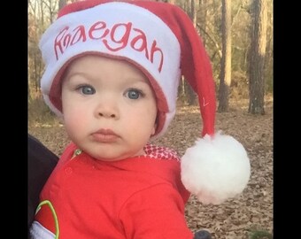 Personalized Christmas Hat, Santa Hat, Embroidered Santa Hat