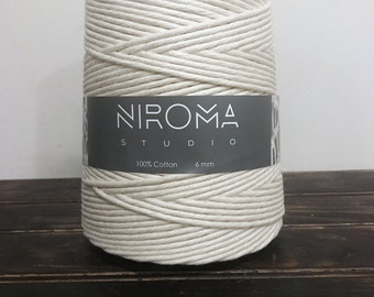 PREORDER 6mm Thick Cotton string, macrame string, bulk cord, macrame cord, craft string, macrame, cotton string, natural cotton