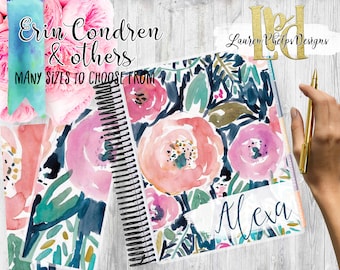 Planner Cover | Laminated 10mil | for use with | Erin Condren | Happy Planner | Summer | Watercolor | Floral | 123