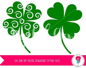 Clover, St Patricks Day, SVG / DXF Cutting Files For Cricut Explore / Silhouette Cameo & PNG Clipart, Digital Download, Commercial Use Ok.