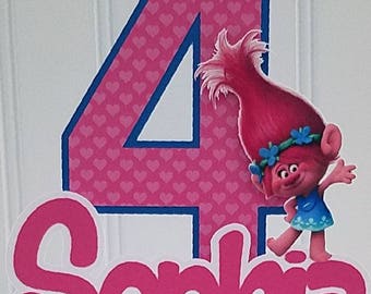 Poppy troll cake Topper, trolls cake topper, Trolls Party, Trolls Party supplies, Trolls cake, Trolls Poppy birthday, Trolls Birthday