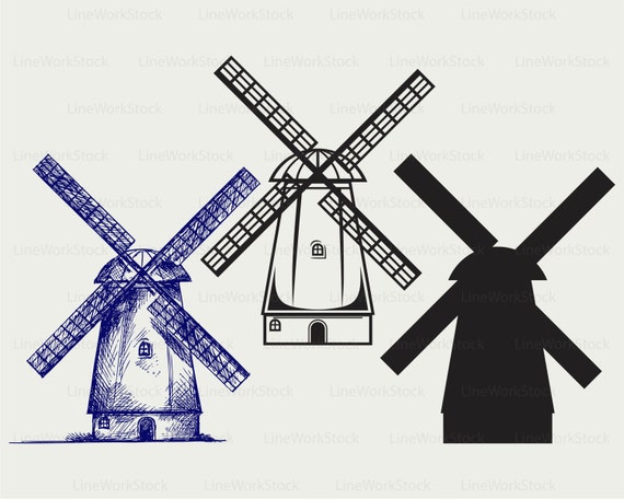 Download Windmill svg/mill clipart/windmill svg/windmill silhouette ...