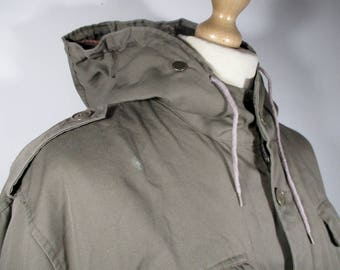 60s Vintage Mens German Army Parka / Military Jacket LARGE 44" Chest (42-44) w/ Dettachable faux fur lining ---Quality Vintage Menswear---