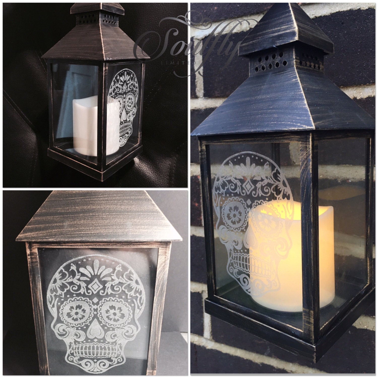 Engraved LED candle LANTERN memorial gift christmas
