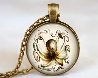 Octopus - Steampunk Handmade Pendant Necklace