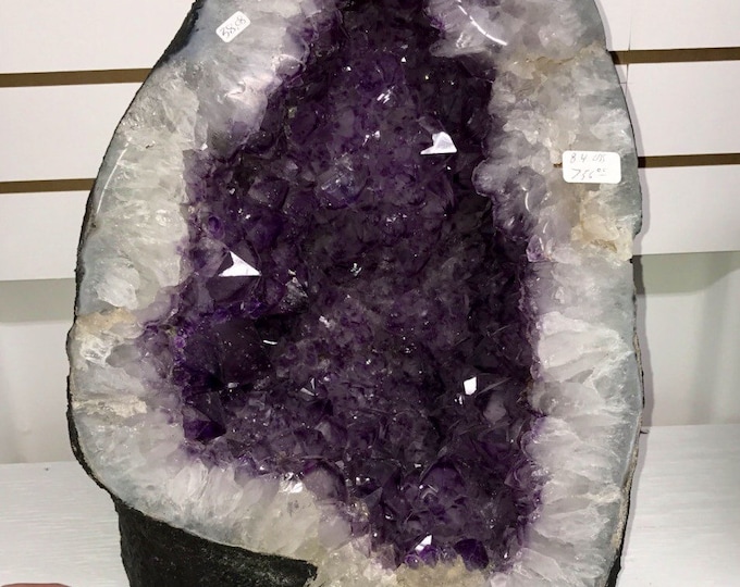 Amethyst Geode 17" Tall X 12" Wide Large Geode with Quartz Border- 84 LBS- From Brazil Reiki \ Healing Crystals \ Home Decor \ Chakra