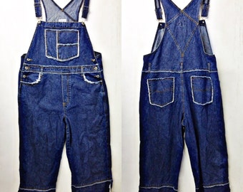 DENIUM OVERALLS, Vintage distressed Jean bib overall,romper,jumpsuit size