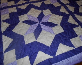 Beautiful Purple lap quilt with stars