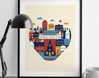 Stars Hollow Poster - Gilmore Girls - Gilmore Girls Poster - Best Friend Gift - Stars Hollow - Apartment Decor- Dorm Decorations