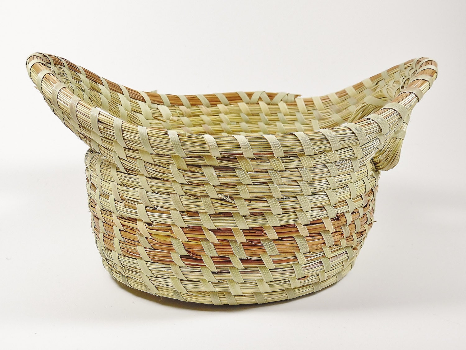 Sweetgrass Double Handle Basket Sweetgrass Basket Gullah