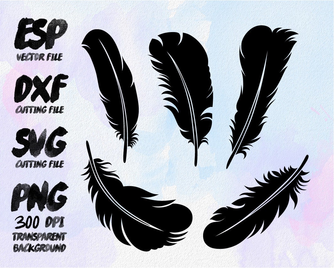 Feather Silhouette , SVG Cutting , ESP Vectors files , T ...