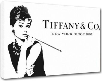 Tiffany & Co, Audrey Hepburn, tfo1, modern art, print on canvas, interior decoration, furniture design - Made in Italy