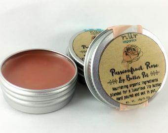 Passionfruit Rose Lip Butter, Lip Balm, Lip Balm Pot, Vegan