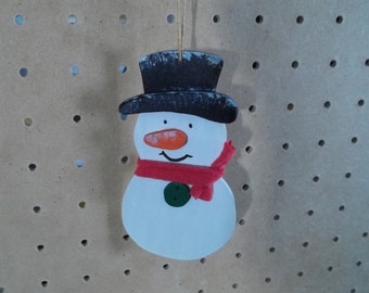 Hand Painted& Handmade Snowman Ornament