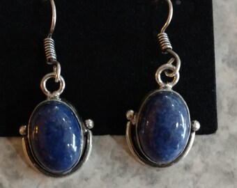 Lapis Earrings Handmade Sterling Silver Free Shipping