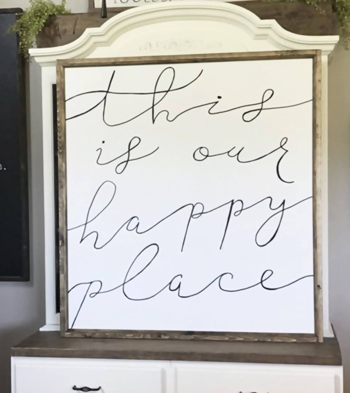 This Is Our Happy Place 40 x 43 Wood Framed Sign