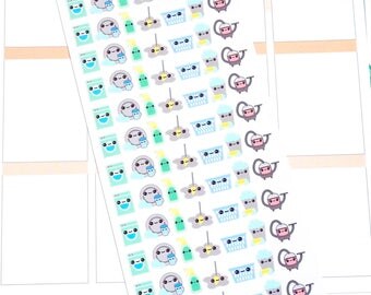 Mini Kawaii Cleaning Stickers - Cleaning Stickers - Chore Stickers - Kawaii Stickers - Planner Stickers