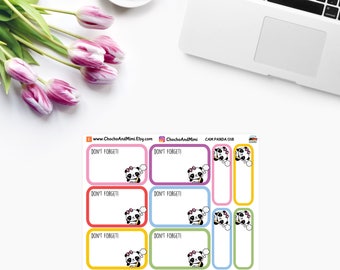 Amanda The Panda ~ Don't FORGET BOXES ~ Time Planner Stickers CAM Panda 018
