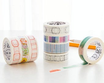 Washi Tapes, Watercolor, Paint Strokes, Frames, Paper Masking Adhesive, 15mm