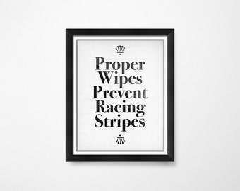 Funny Bathroom Wall Decor- Proper Wipes- Instant Download Printable Art- Bathroom Printables- Bathroom Decor for Men- Bathroom Art