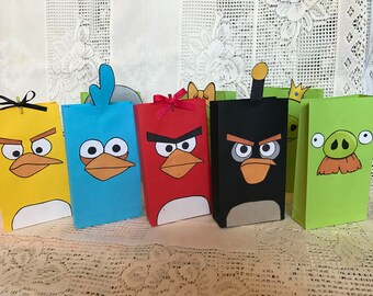 angry birds party favors. small angry birds goodie bags. angry birds party bags. set of 20