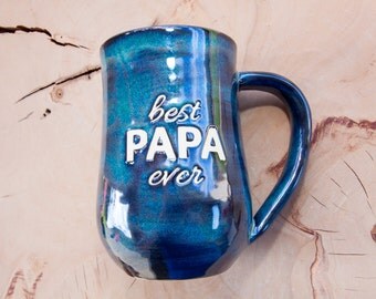 Best Papa Ever Handmade Coffee Pottery Mug