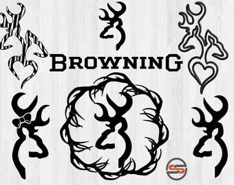 Browning svg, dxf, Browning logo, deer, hunting, outdoors, deer head svg, png, ountry, silhouette, cricut download, cut file, transfer