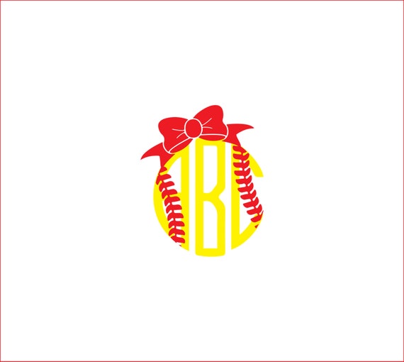 Download Softball monogram unique digital instant download svg dxf