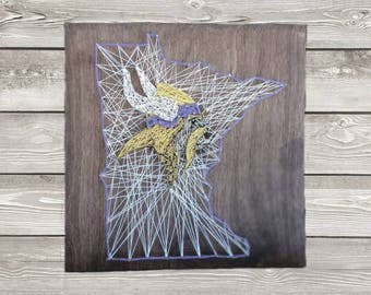 Minnesota Vikings State String Art Sign