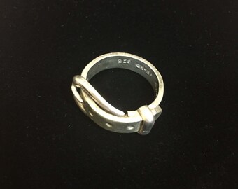 sterling silver belt ring/band, size 6.5, weight 6.1 grams