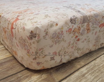 Crib Sheet-Fitted Crib Sheet- Baby Girl Crib Sheets- Woodland Nursery- Woodland Crib Sheets