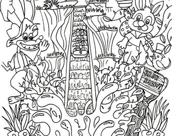 splash mountain coloring sheet Splash mountain Etsy