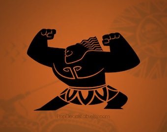 Mini Maui vinyl decal - Disney Moana Hawaiian Demi God - wall decal - car decal - macbook decal- laptop sticker - made in USA - PopDecalsLab