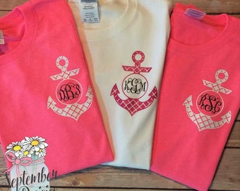 Anchor Monogram T-Shirt - Anchor Monogram Tee - Monogram T-Shirt - Monogram Shirt - Anchor Monogram Shirt - Monogram T-Shirt - Monogram