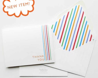 Rodan and Fields Cards - Thank You Cards - Referral Cards - Vertical Stripe Thank You