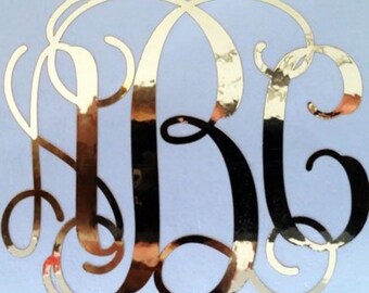 Monogram Decal / Gold Monogram Decal / Gold Chrome Decal / Gold Metallic Decal / Yeti Decal / Car Decal