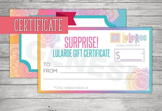 LuLaroe Gift Certificate Surprise gift by GenesisPrintables