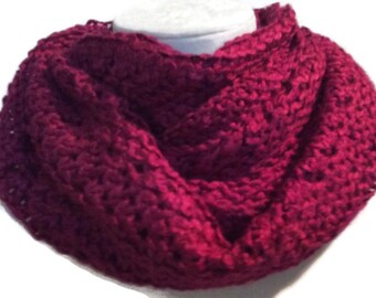 Wine infinity Scarf, Berry Circle Scarf, Knit Loop Scarf, Gift for Her, Women's Fashion, Lacy, Wine Scarf, Burgundy Loop Scarf, Lacy Scaef