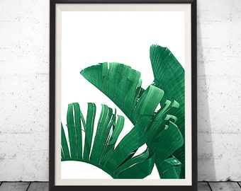 Tropical Print, Palm Leaf Print, Banana Leaf Print, Wall Decor, Leaves, Botanical Print, Plant Print, Palm Print, Scandinavian Poster Nature