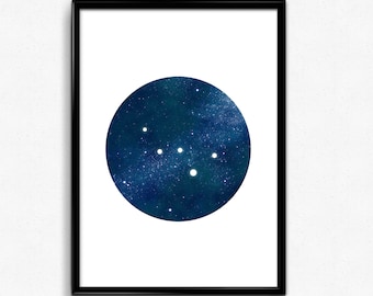 Cassiopeia constellation print, Constellation art, Printable astronomy wall prints