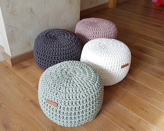 Lilac Pouf -Footstool-Nursery Decor-Floor Cushion-Kids Furniture-Bean Bag-Crochet Pouf-Pouffe-Kids Pouf-Nursery Pouf