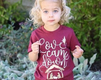 Christmas in July, Christmas Shirts, Baby Christmas Shirt, Religious Christmas, Christian Christmas, Jesus Shirt, Nativity, Love Came Down
