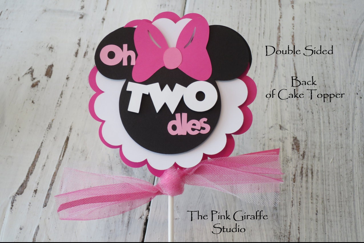 Oh TWO dles Cake Topper, Free US Shipping, Minnie Mouse TWO dles Cake ...