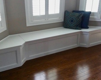 Items similar to Custom Made to Fit - Bay Window Seat Storage Bench on Etsy