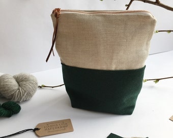 FOREST (small) - Knitting project bag / Zipper project bag / Zipper pouch / Project bag / Project bag for knitting