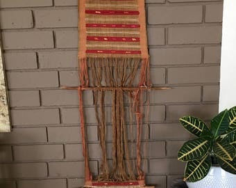 Vintage Navajo inspired wall hanging woven tapestry