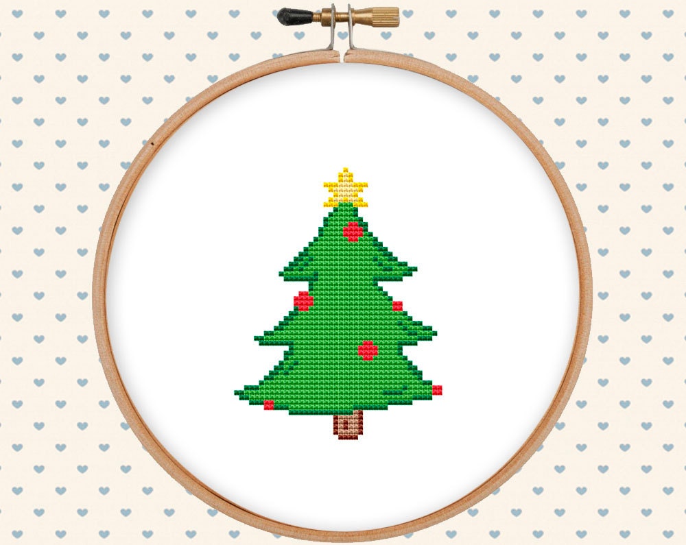 Christmas tree cross stitch pattern easy cross stitch