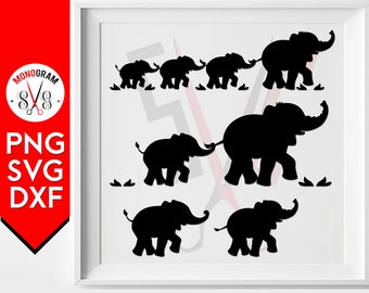 Elephant Monogram SVG File Elephant Mom EPS File Baby