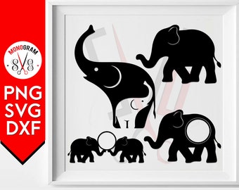 Download Elephant Monogram SVG File Elephant Mom EPS File Baby